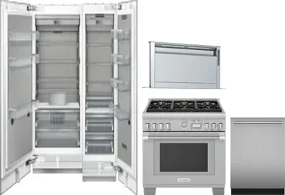 5 Piece Package Includes Refrigerator, Freezer, Range, Hood And Dishwasher