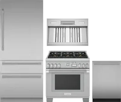 4 Piece Package Includes Refrigerator, Range, Hood And Dishwasher