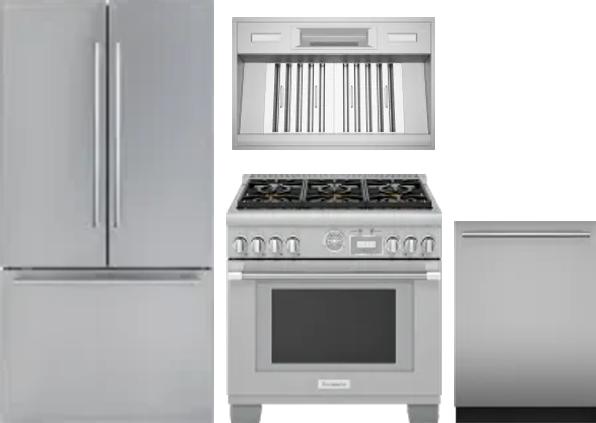 4 Piece Package Includes Refrigerator, Range, Hood And Dishwasher