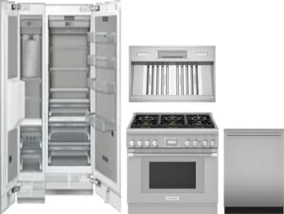 5 Piece Package Includes Refrigerator, Freezer, Range, Hood And Dishwasher