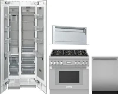 5 Piece Package Includes Refrigerator, Freezer, Range, Hood And Dishwasher