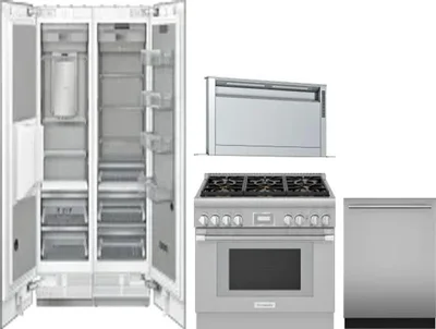 5 Piece Package Includes Refrigerator, Freezer, Range, Hood And Dishwasher