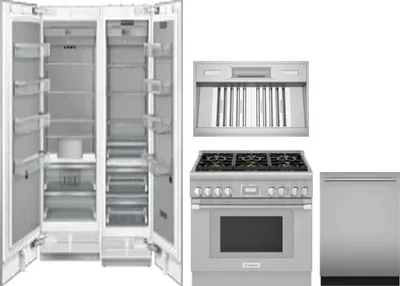 5 Piece Package Includes Refrigerator, Freezer, Range, Hood And Dishwasher