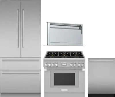 4 Piece Package Includes Refrigerator, Range, Hood And Dishwasher