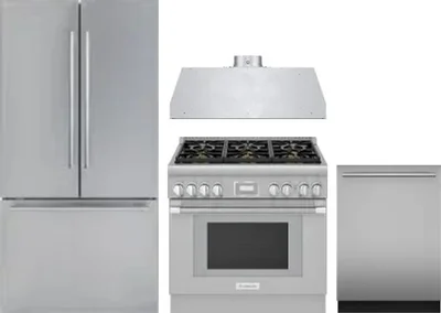 4 Piece Package Includes Refrigerator, Range, Hood And Dishwasher
