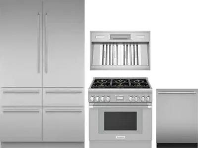 4 Piece Package Includes Refrigerator, Range, Hood And Dishwasher