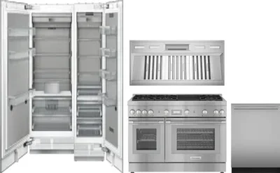 5 Piece Package Includes Refrigerator, Freezer, Range, Hood And Dishwasher