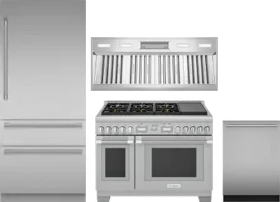 4 Piece Package Includes Refrigerator, Range, Hood And Dishwasher