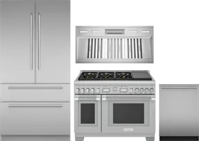 4 Piece Package Includes Refrigerator, Range, Hood And Dishwasher