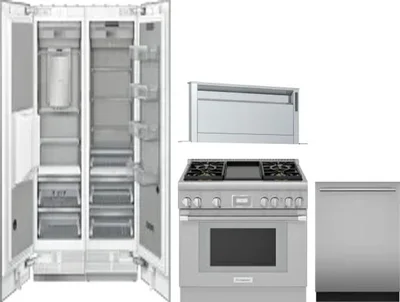 5 Piece Package Includes Refrigerator, Freezer, Range, Hood And Dishwasher