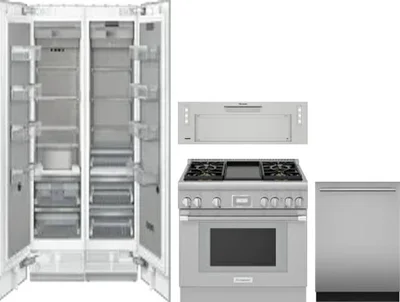 5 Piece Package Includes Refrigerator, Freezer, Range, Hood And Dishwasher