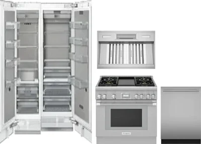 5 Piece Package Includes Refrigerator, Freezer, Range, Hood And Dishwasher