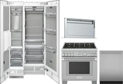 5 Piece Package Includes Refrigerator, Freezer, Range, Hood And Dishwasher