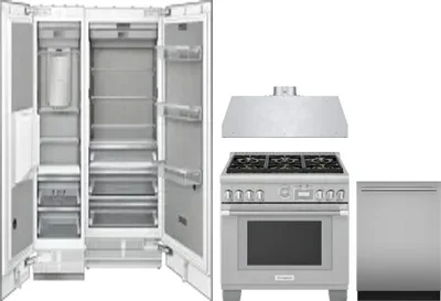 5 Piece Package Includes Refrigerator, Freezer, Range, Hood And Dishwasher