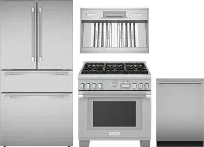 4 Piece Package Includes Refrigerator, Range, Hood And Dishwasher