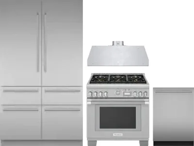 4 Piece Package Includes Refrigerator, Range, Hood And Dishwasher