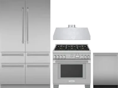 4 Piece Package Includes Refrigerator, Range, Hood And Dishwasher