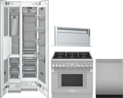5 Piece Package Includes Refrigerator, Freezer, Range, Hood And Dishwasher