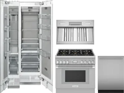 5 Piece Package Includes Refrigerator, Freezer, Range, Hood And Dishwasher