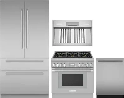4 Piece Package Includes Refrigerator, Range, Hood And Dishwasher