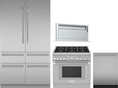 4 Piece Package Includes Refrigerator, Range, Hood And Dishwasher
