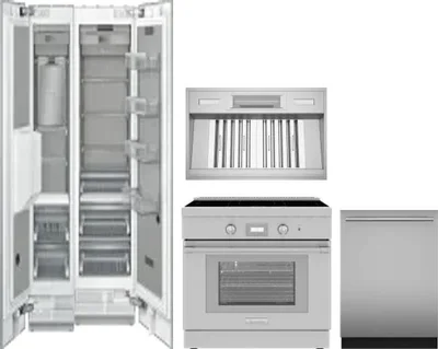 5 Piece Package Includes Refrigerator, Freezer, Range, Hood And Dishwasher