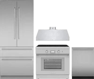 4 Piece Package Includes Refrigerator, Range, Hood And Dishwasher