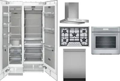 6 Piece Package Includes Refrigerator, Freezer, Cooktop, Wall Oven, Hood And Dishwasher