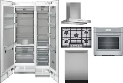 6 Piece Package Includes Refrigerator, Freezer, Cooktop, Wall Oven, Hood And Dishwasher