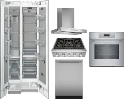 6 Piece Package Includes Refrigerator, Freezer, Cooktop, Wall Oven, Hood And Dishwasher