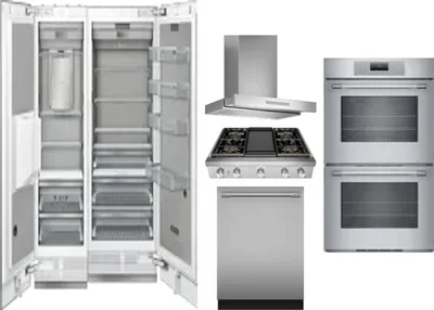 6 Piece Package Includes Refrigerator, Freezer, Cooktop, Wall Oven, Hood And Dishwasher