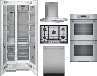 6 Piece Package Includes Refrigerator, Freezer, Cooktop, Wall Oven, Hood And Dishwasher