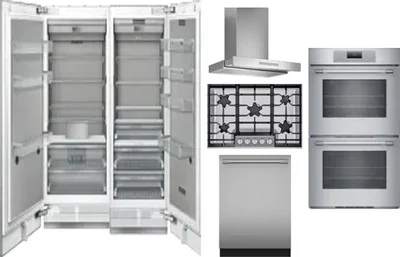 6 Piece Package Includes Refrigerator, Freezer, Cooktop, Wall Oven, Hood And Dishwasher