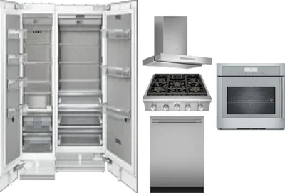 6 Piece Package Includes Refrigerator, Freezer, Cooktop, Wall Oven, Hood And Dishwasher