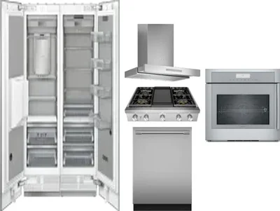 6 Piece Package Includes Refrigerator, Freezer, Cooktop, Wall Oven, Hood And Dishwasher
