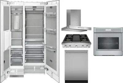 6 Piece Package Includes Refrigerator, Freezer, Cooktop, Wall Oven, Hood And Dishwasher