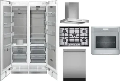6 Piece Package Includes Refrigerator, Freezer, Cooktop, Wall Oven, Hood And Dishwasher