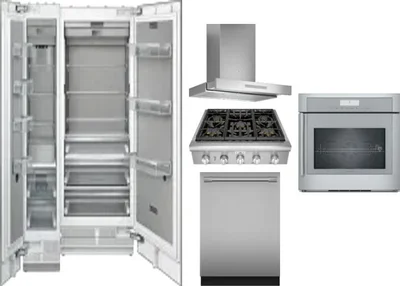 6 Piece Package Includes Refrigerator, Freezer, Cooktop, Wall Oven, Hood And Dishwasher