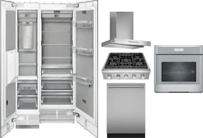 6 Piece Package Includes Refrigerator, Freezer, Cooktop, Wall Oven, Hood And Dishwasher
