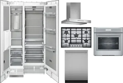 6 Piece Package Includes Refrigerator, Freezer, Cooktop, Wall Oven, Hood And Dishwasher