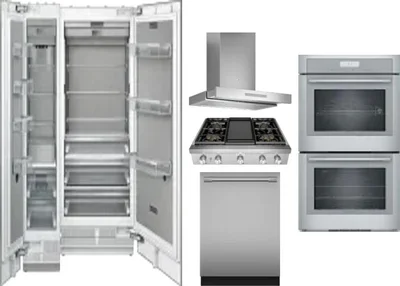 6 Piece Package Includes Refrigerator, Freezer, Cooktop, Wall Oven, Hood And Dishwasher