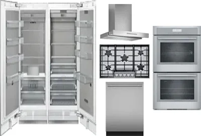 6 Piece Package Includes Refrigerator, Freezer, Cooktop, Wall Oven, Hood And Dishwasher