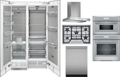 6 Piece Package Includes Refrigerator, Freezer, Cooktop, Wall Oven, Hood And Dishwasher