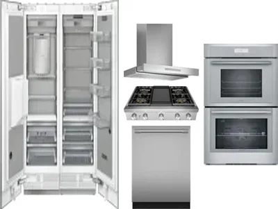 6 Piece Package Includes Refrigerator, Freezer, Cooktop, Wall Oven, Hood And Dishwasher