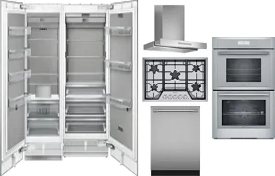 6 Piece Package Includes Refrigerator, Freezer, Cooktop, Wall Oven, Hood And Dishwasher