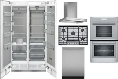 6 Piece Package Includes Refrigerator, Freezer, Cooktop, Wall Oven, Hood And Dishwasher