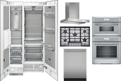 6 Piece Package Includes Refrigerator, Freezer, Cooktop, Wall Oven, Hood And Dishwasher