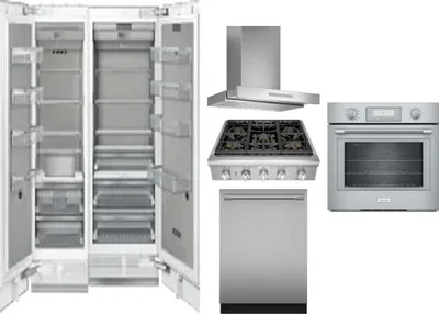 6 Piece Package Includes Refrigerator, Freezer, Cooktop, Wall Oven, Hood And Dishwasher
