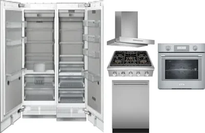 6 Piece Package Includes Refrigerator, Freezer, Cooktop, Wall Oven, Hood And Dishwasher