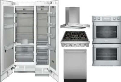 6 Piece Package Includes Refrigerator, Freezer, Cooktop, Wall Oven, Hood And Dishwasher
